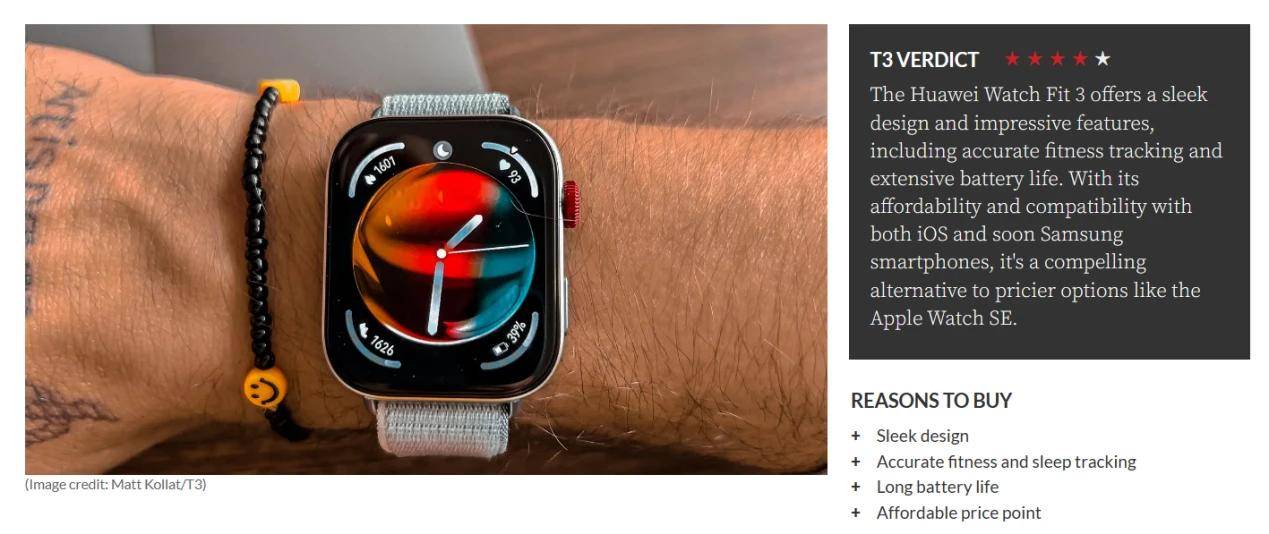 ：Apple Watch SE的强劲对手外媒高分推荐华为WATCH FIT 3(图2)