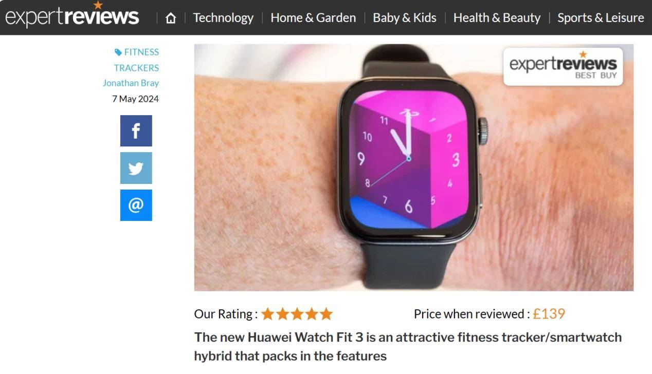 ：Apple Watch SE的强劲对手外媒高分推荐华为WATCH FIT 3(图3)
